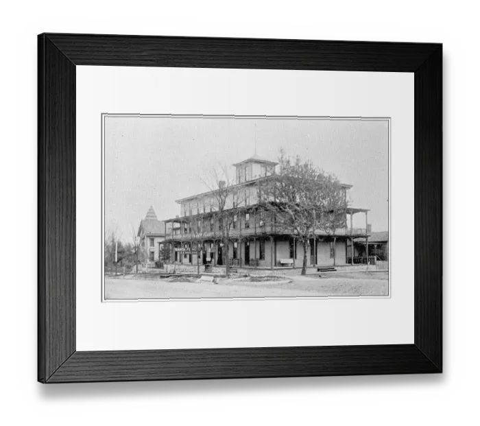 Framed Print : Antique photograph from Lawrence, Kansas, in 1898: Santa Fe Hotel Framed Print : Antique photograph from Lawrence, Kansas, in 1898: Santa Fe Hotel
