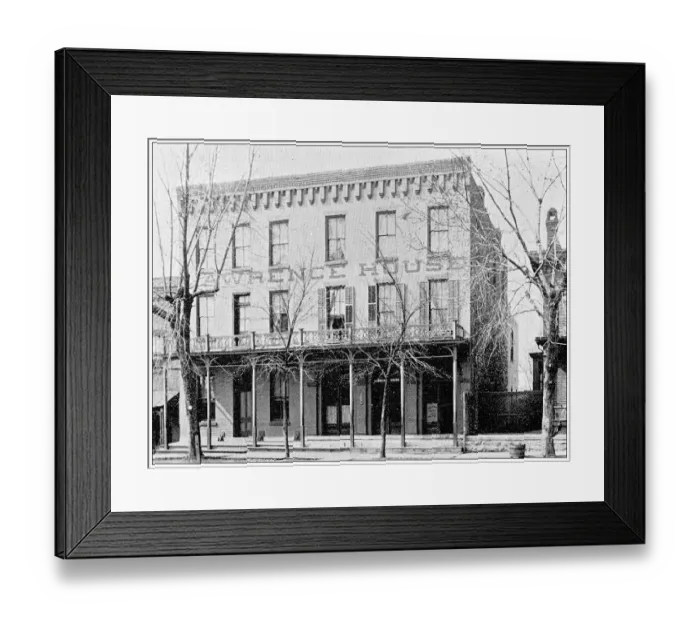 Framed Print : Antique photograph from Lawrence, Kansas, in 1898: Lawrence house Framed Print : Antique photograph from Lawrence, Kansas, in 1898: Lawrence house