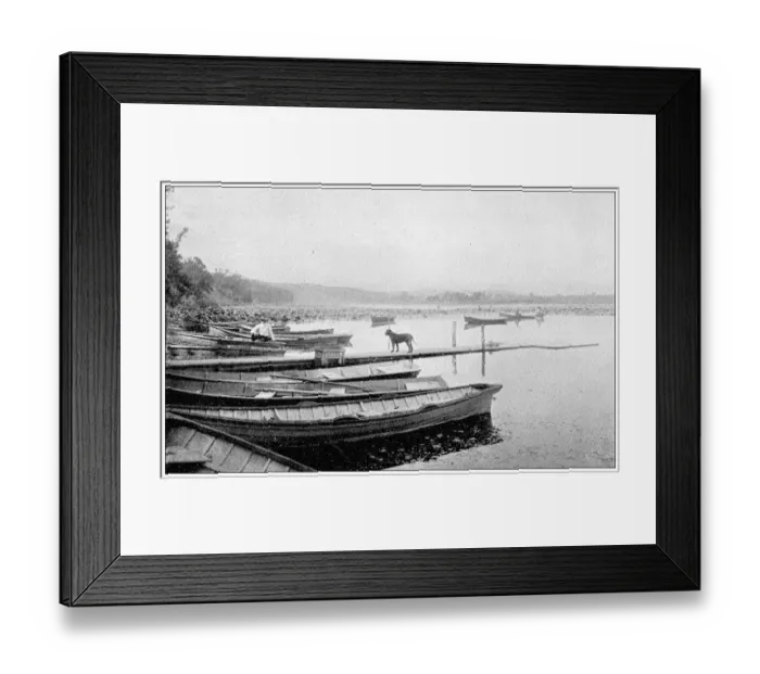 Framed Print : Antique photograph from Lawrence, Kansas, in 1898: Lake view club boating Framed Print : Antique photograph from Lawrence, Kansas, in 1898: Lake view club boating