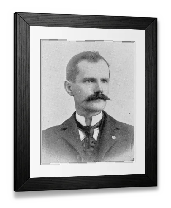 Framed Print : Antique photograph from Lawrence, Kansas, in 1898: Chas H Tucker, Clerk District Court