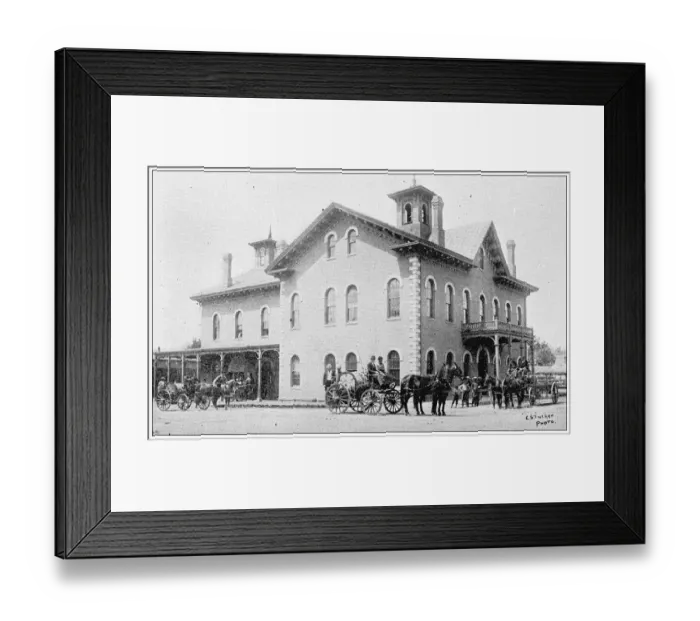 Framed Print : Antique photograph from Lawrence, Kansas, in 1898: Courthouse and Town Hall