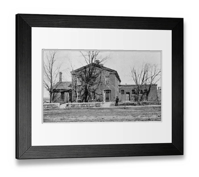 Framed Print : Antique photograph from Lawrence, Kansas, in 1898: Douglas County Jail Framed Print : Antique photograph from Lawrence, Kansas, in 1898: Douglas County Jail