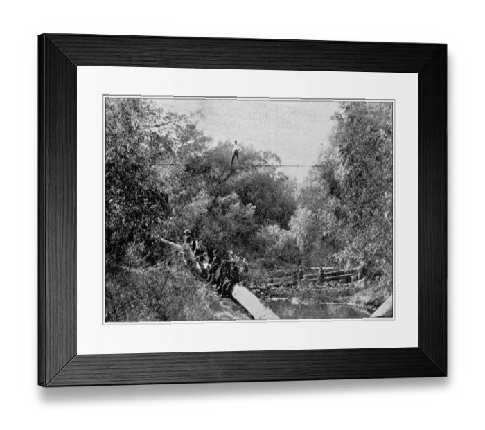 Framed Print : Antique photograph from Lawrence, Kansas, in 1898: Crossing Wakarusa River Framed Print : Antique photograph from Lawrence, Kansas, in 1898: Crossing Wakarusa River