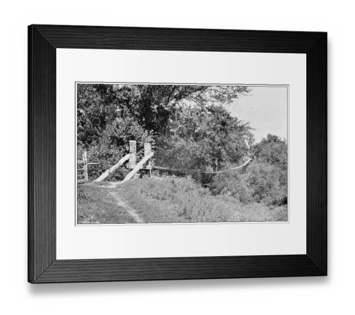 Framed Print : Antique photograph from Lawrence, Kansas, in 1898: Suspension bridge on the Wakarusa Framed Print : Antique photograph from Lawrence, Kansas, in 1898: Suspension bridge on the Wakarusa