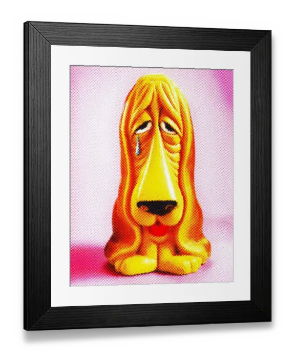 Framed Print : Crying Sad Dog Framed Print : Crying Sad Dog