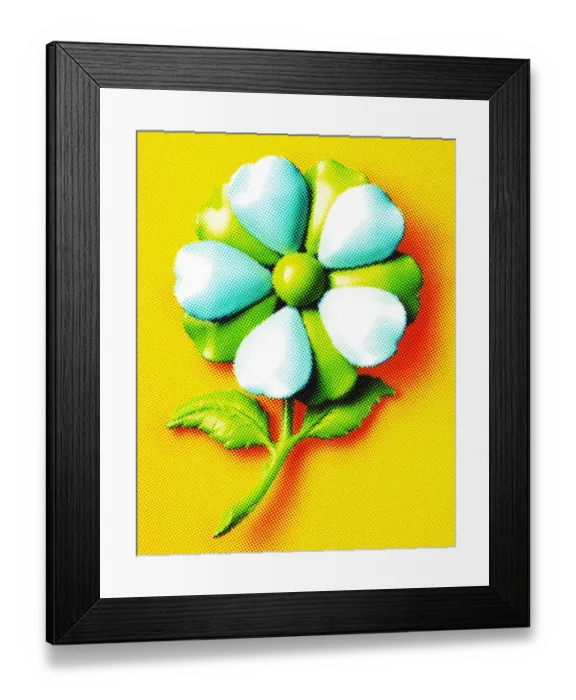 Framed Print : Blue and Green Flower Framed Print : Blue and Green Flower
