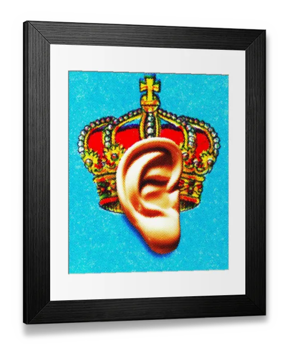 Framed Print : Plastic Ear over a Crown Framed Print : Plastic Ear over a Crown