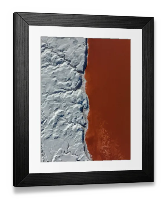 Framed Print : Drone shot at the edge of Laguna Colorada, Bolivia Framed Print : Drone shot at the edge of Laguna Colorada, Bolivia
