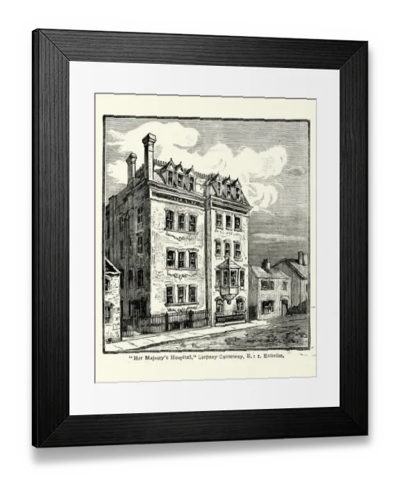 Framed Print : Her Majestys Hospital, Stepney Causeway, London, 19th Century Framed Print : Her Majestys Hospital, Stepney Causeway, London, 19th Century