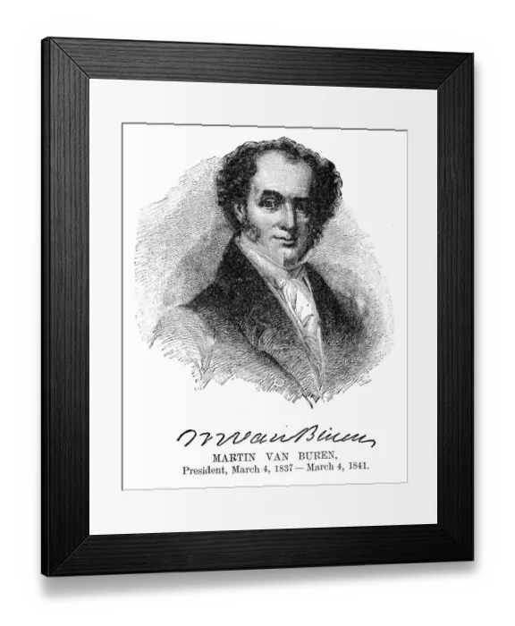 Framed Print : Martin Van Buren - USA President engraving with his signature 1888 Framed Print : Martin Van Buren - USA President engraving with his signature 1888