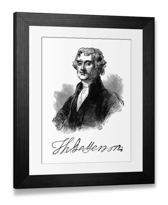 Framed Print : Portrait of Thomas Jefferson, third president of the United States (1801 - 1809) Framed Print : Portrait of Thomas Jefferson, third president of the United States (1801 - 1809)