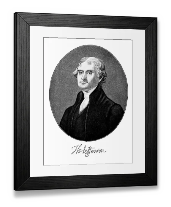 Framed Print : Portrait of Thomas Jefferson, third president of the United States (1801 - 1809) Framed Print : Portrait of Thomas Jefferson, third president of the United States (1801 - 1809)