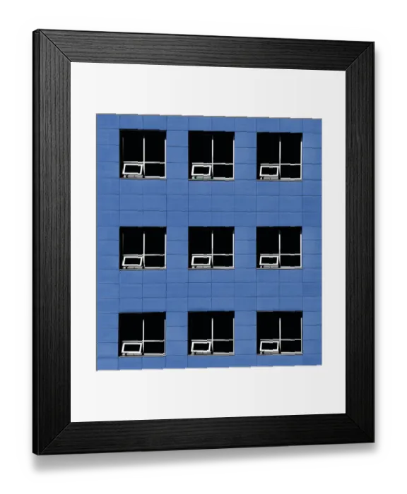 Framed Print : Blue Concrete Geometry Framed Print : Blue Concrete Geometry