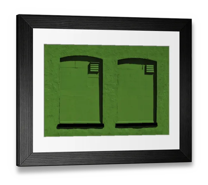 Framed Print : Old Green Windows Framed Print : Old Green Windows