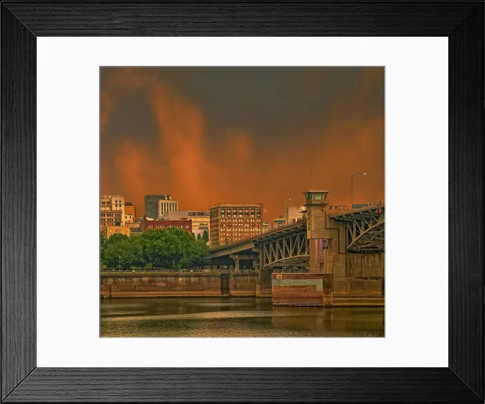 Framed Print : The Morrison Bridge At Dawn