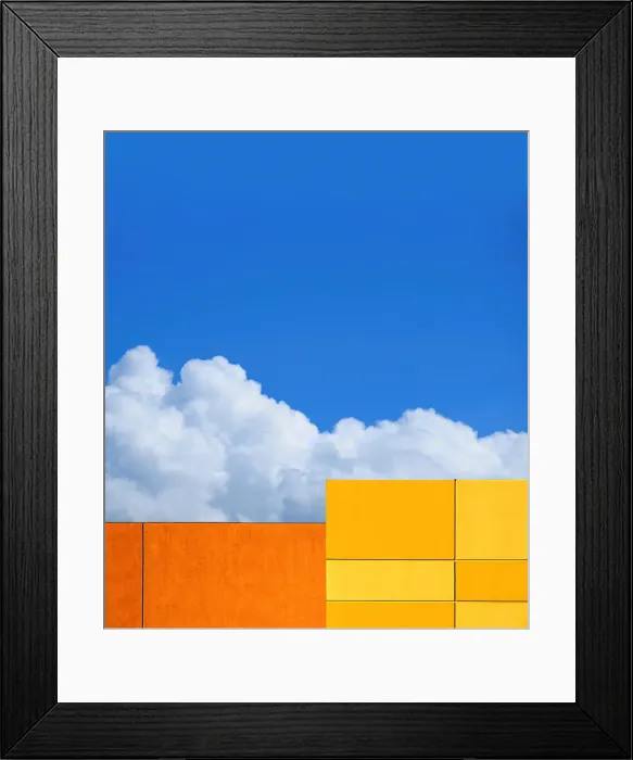 Framed Print : Bright Orange Wall and Clouds Framed Print : Bright Orange Wall and Clouds
