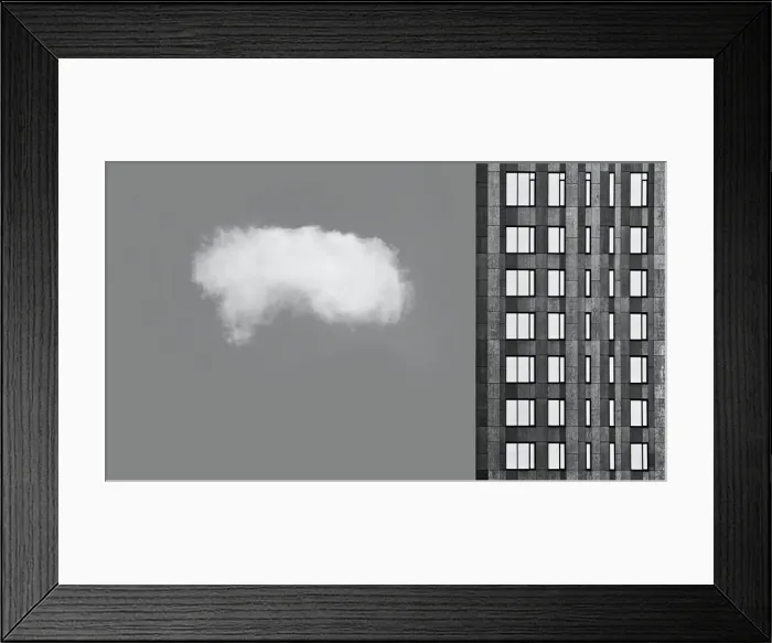 Framed Print : White Windowed Building Framed Print : White Windowed Building