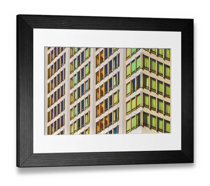 Framed Print : Colored Curtained Windows Framed Print : Colored Curtained Windows