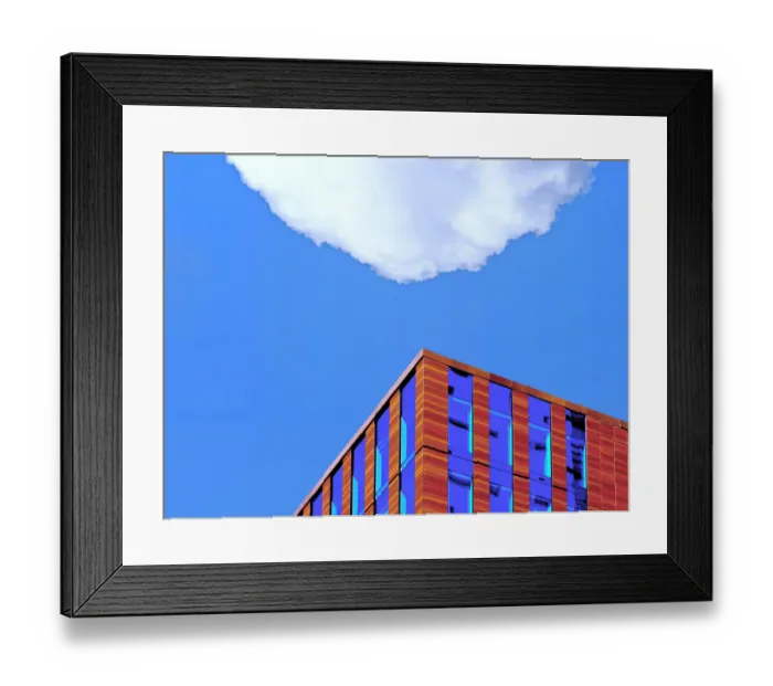 Framed Print : Blue Glass Pyramid Framed Print : Blue Glass Pyramid