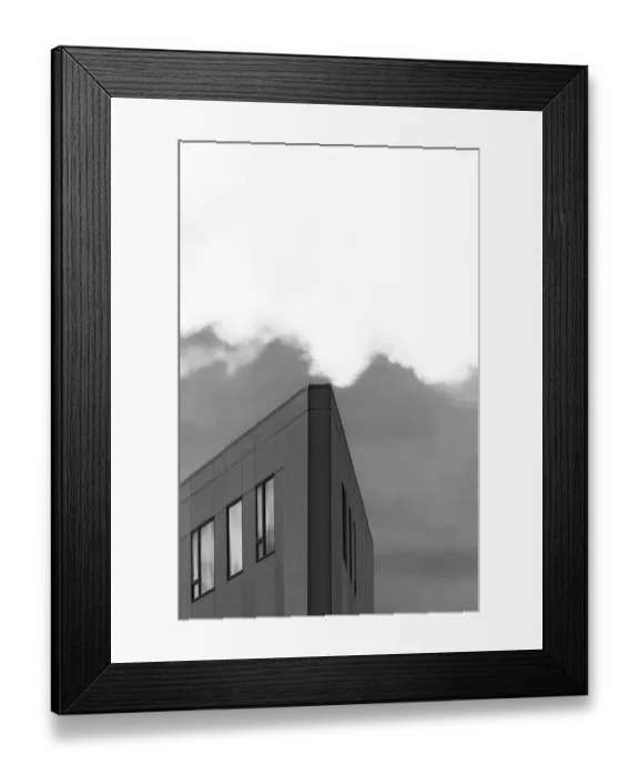 Framed Print : Cloud and Building Framed Print : Cloud and Building