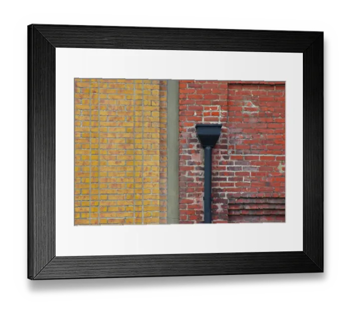 Framed Print : Divided Brick Wall