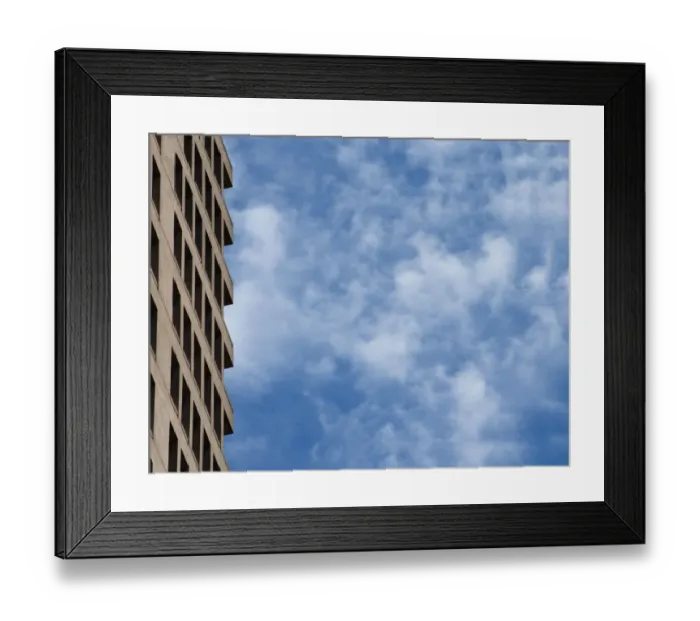 Framed Print : Jagged Building and Sky