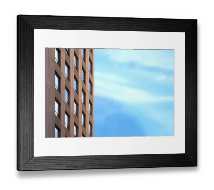 Framed Print : Brown Office Building and Clouds Framed Print : Brown Office Building and Clouds