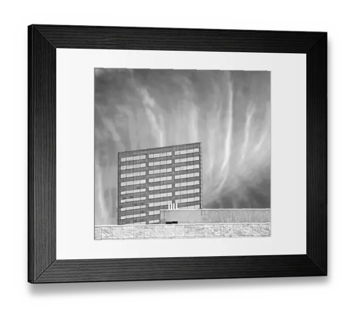 Framed Print : Black and White Bank Framed Print : Black and White Bank