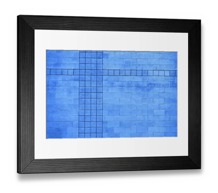 Framed Print : Blue Brick Wall Framed Print : Blue Brick Wall