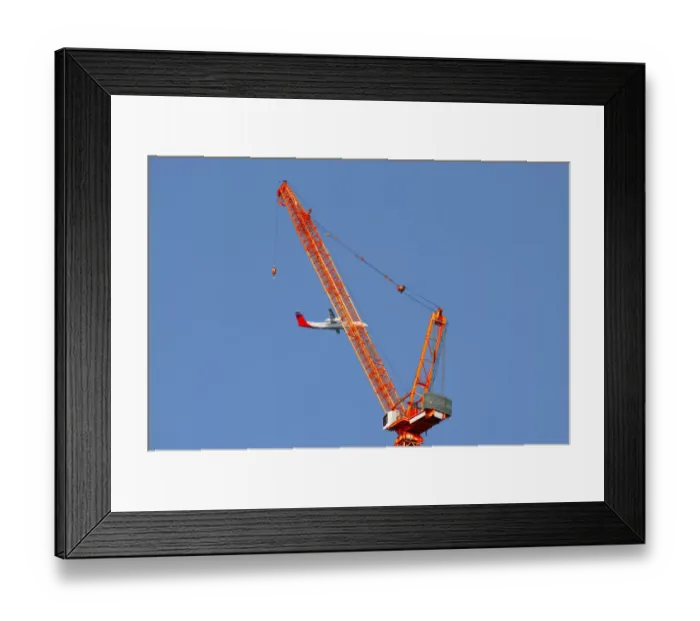 Framed Print : Crane and Plane Framed Print : Crane and Plane