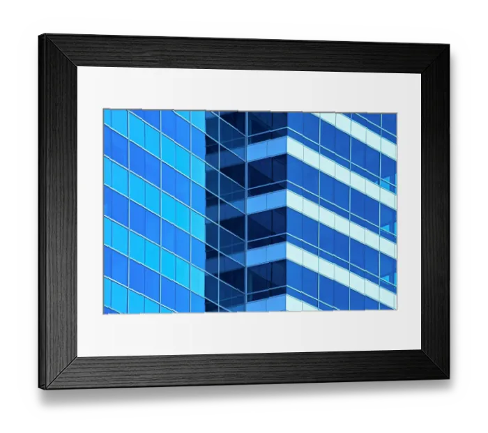 Framed Print : Blue Glass Shadows Framed Print : Blue Glass Shadows