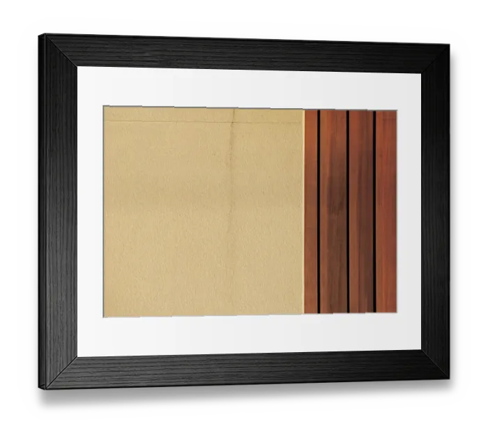 Framed Print : Wood and Concrete Copy Space