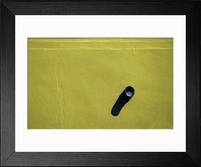 Framed Print : Yellow Wall With Rain Spout Framed Print : Yellow Wall With Rain Spout