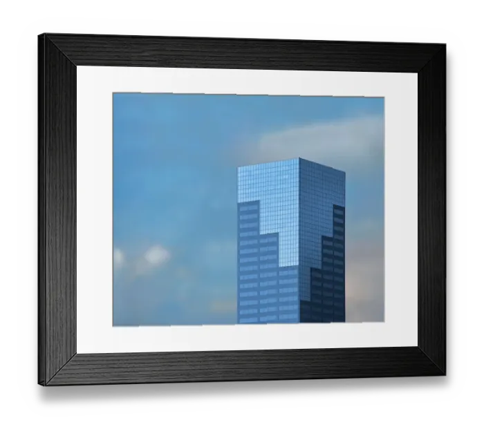 Framed Print : Blue Portland Skyscraper Framed Print : Blue Portland Skyscraper