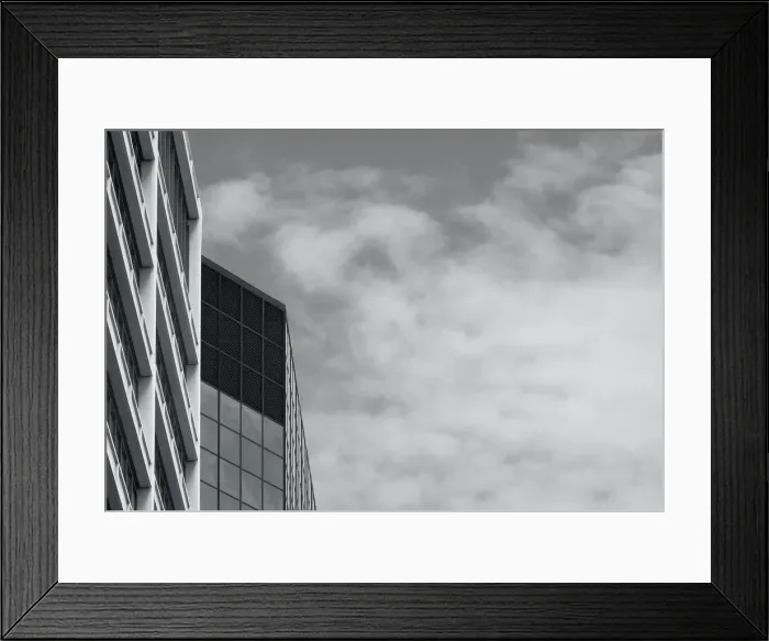 Framed Print : Two Black and White Skyscrapers Framed Print : Two Black and White Skyscrapers