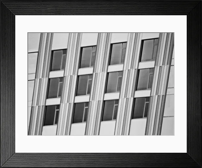Framed Print : Black Windowed Building Framed Print : Black Windowed Building