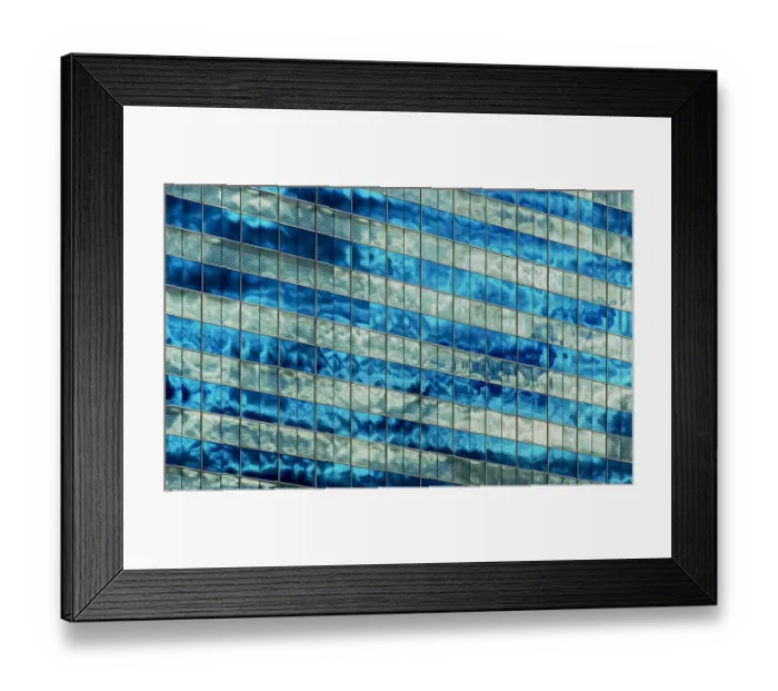 Framed Print : Shimmer. A color photograph of an office high-rise in Downtown Seattle, Washington