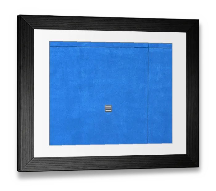Framed Print : Blue Wall. A color photograph of a blue colored wall to a commercial building in Portland Framed Print : Blue Wall. A color photograph of a blue colored wall to a commercial building in Portland