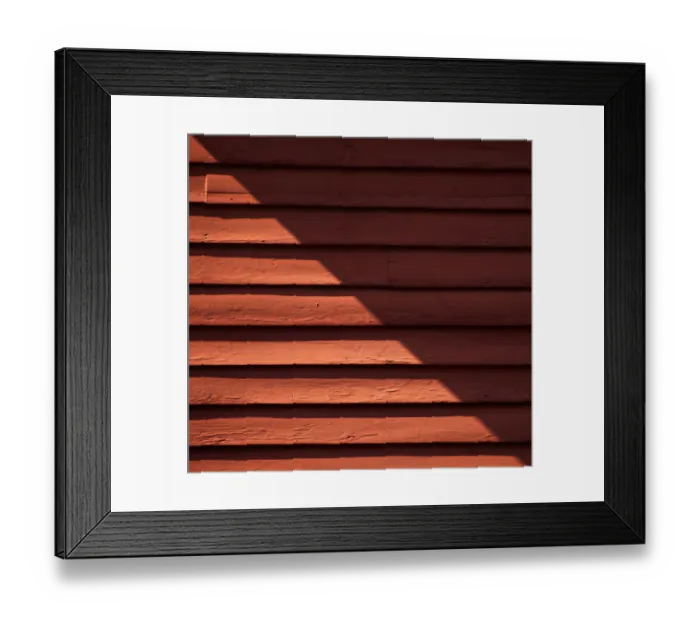 Framed Print : Red Shade. A color photograph of the wooden wall to a commercial building Framed Print : Red Shade. A color photograph of the wooden wall to a commercial building
