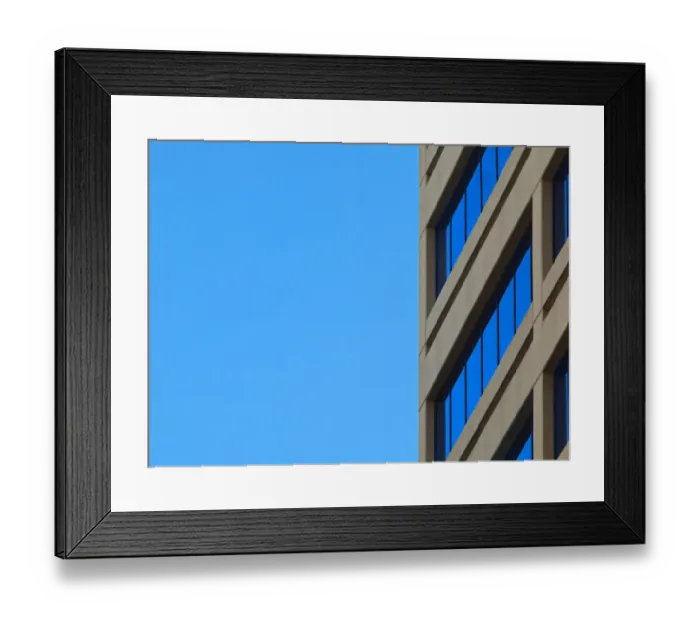 Framed Print : Blue View. A color photograph of an office high rise in downtown Portland, Oregon Framed Print : Blue View. A color photograph of an office high rise in downtown Portland, Oregon