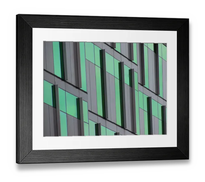 Framed Print : Green Glass Windows Framed Print : Green Glass Windows