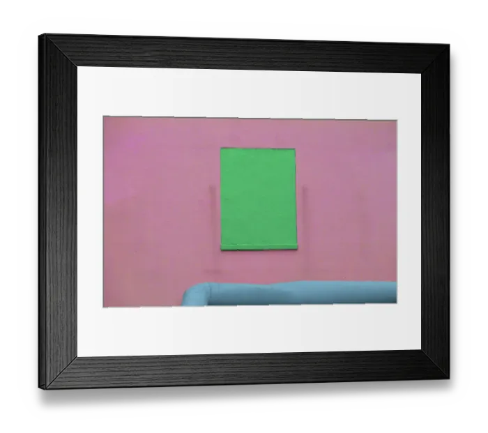 Framed Print : Pink Wall and Blue Pipe Framed Print : Pink Wall and Blue Pipe