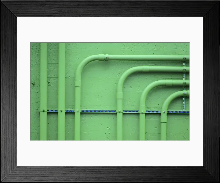 Framed Print : Green Plumbing Framed Print : Green Plumbing