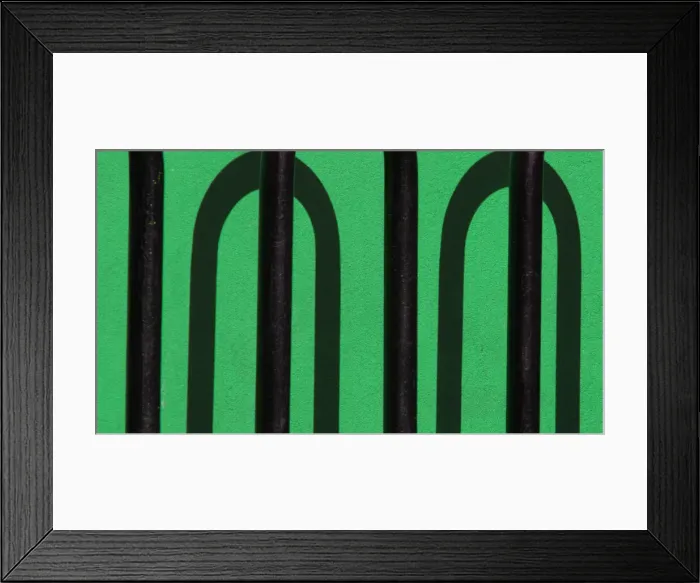Framed Print : Bike Bars. A color photo of a set of metal bicycle bars
