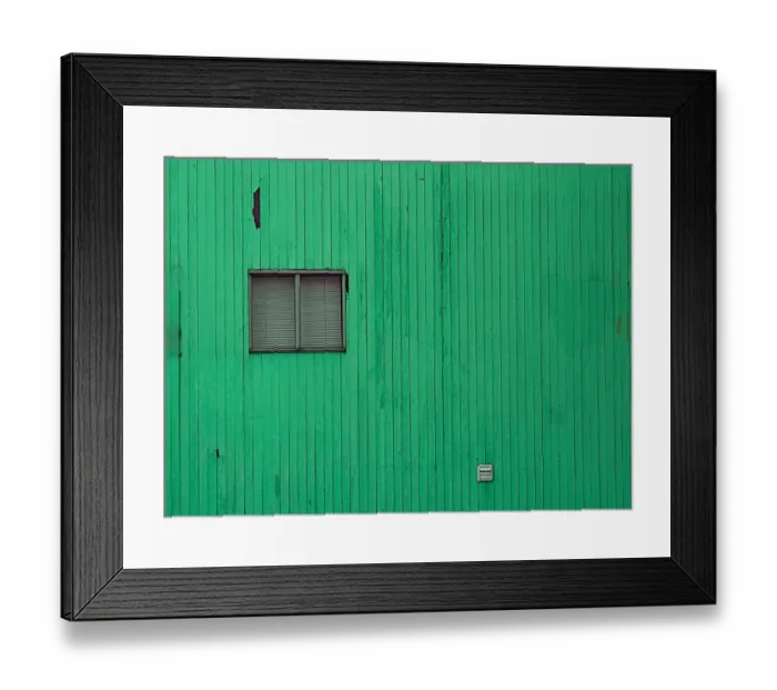 Framed Print : Geen Windowed Wall