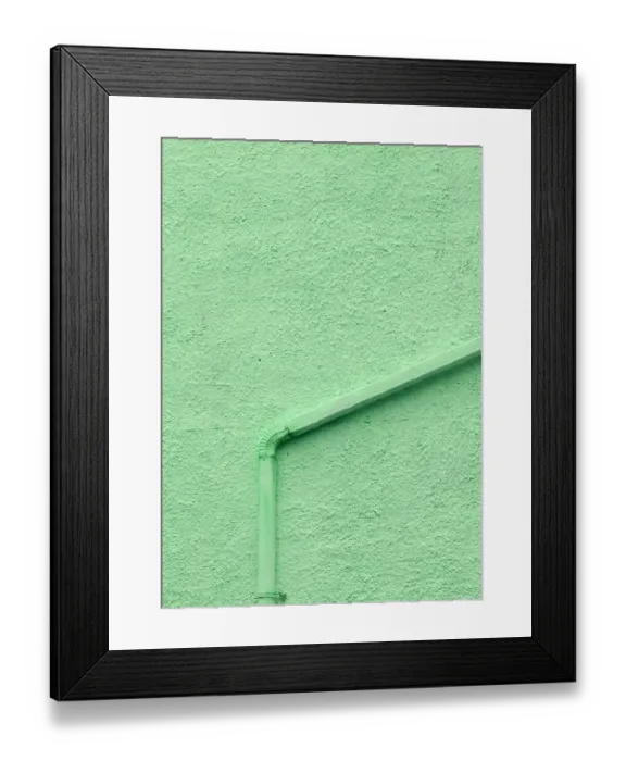 Framed Print : Green Piped Wall