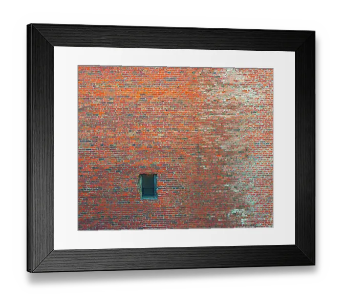 Framed Print : Black Brick Window Framed Print : Black Brick Window