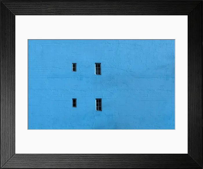 Framed Print : Blue Windowed Wall Framed Print : Blue Windowed Wall