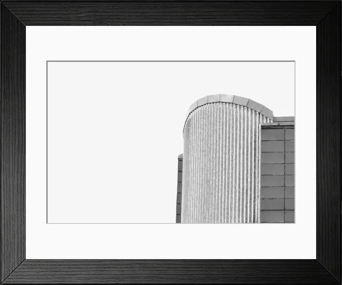 Framed Print : Steel Sky. A black and white photo of the steel corner of a commercial Framed Print : Steel Sky. A black and white photo of the steel corner of a commercial