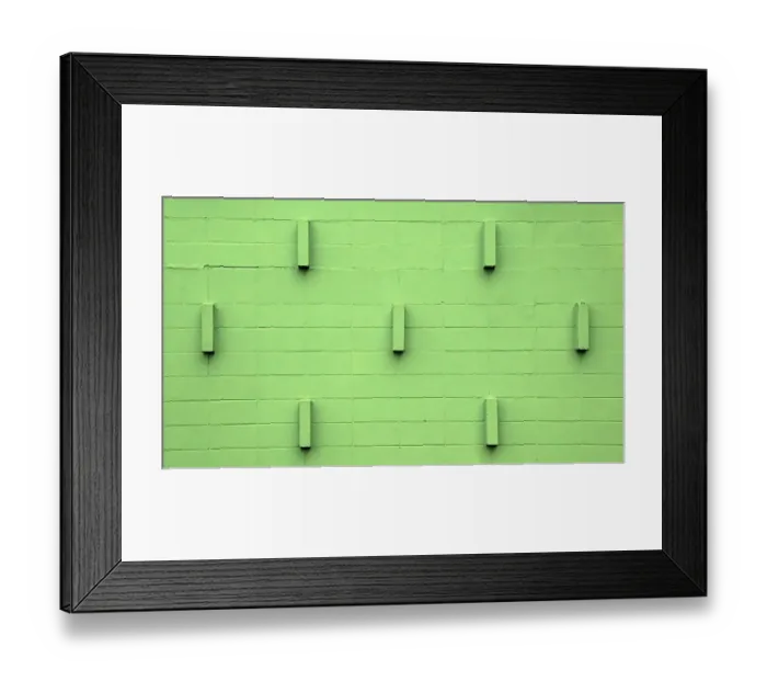 Framed Print : Green Studded Wall Framed Print : Green Studded Wall